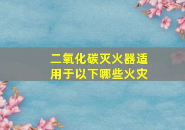 二氧化碳灭火器适用于以下哪些火灾