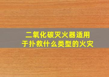 二氧化碳灭火器适用于扑救什么类型的火灾