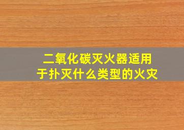 二氧化碳灭火器适用于扑灭什么类型的火灾