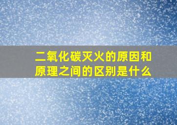 二氧化碳灭火的原因和原理之间的区别是什么