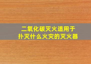 二氧化碳灭火适用于扑灭什么火灾的灭火器