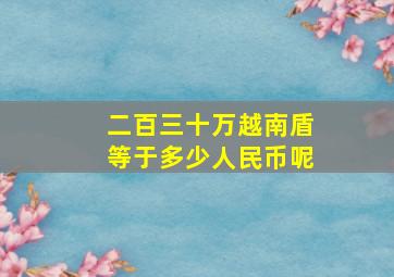 二百三十万越南盾等于多少人民币呢