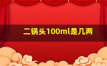 二锅头100ml是几两