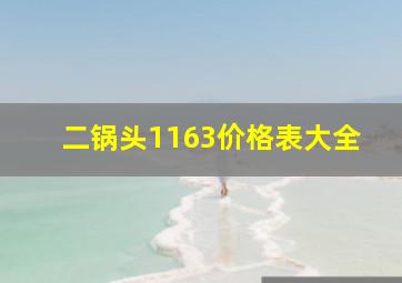 二锅头1163价格表大全