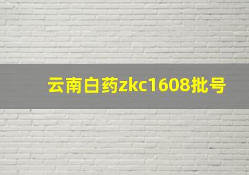 云南白药zkc1608批号