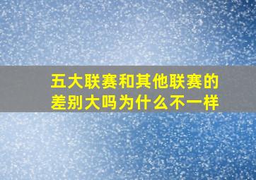 五大联赛和其他联赛的差别大吗为什么不一样