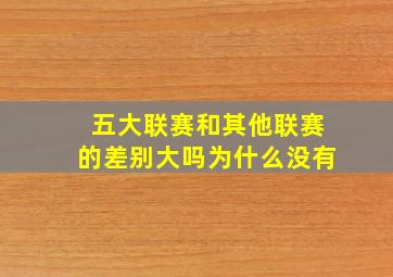 五大联赛和其他联赛的差别大吗为什么没有