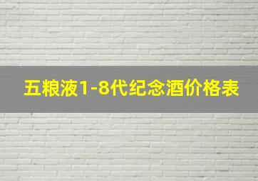 五粮液1-8代纪念酒价格表