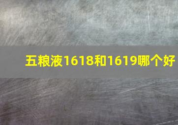 五粮液1618和1619哪个好