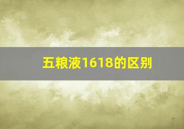 五粮液1618的区别