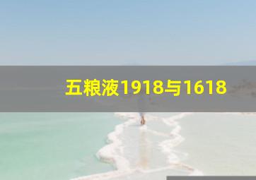 五粮液1918与1618