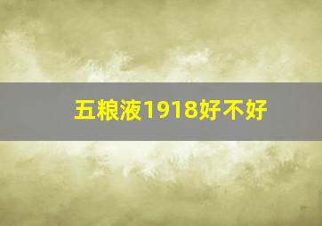 五粮液1918好不好