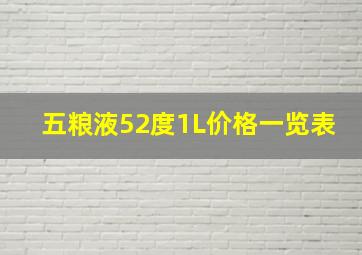 五粮液52度1L价格一览表