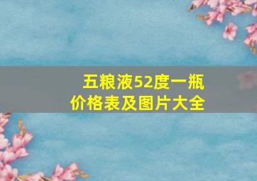 五粮液52度一瓶价格表及图片大全