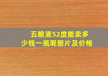 五粮液52度能卖多少钱一瓶呢图片及价格