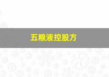 五粮液控股方