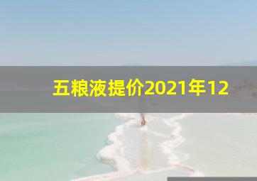 五粮液提价2021年12