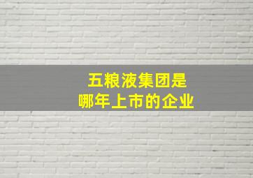 五粮液集团是哪年上市的企业