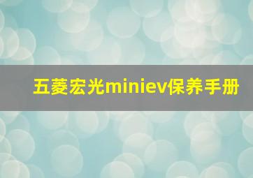 五菱宏光miniev保养手册