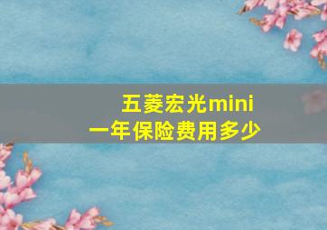 五菱宏光mini一年保险费用多少