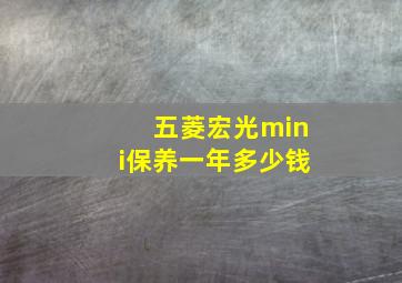 五菱宏光mini保养一年多少钱