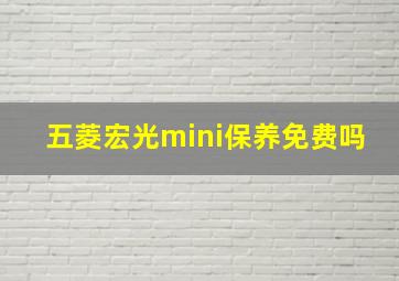 五菱宏光mini保养免费吗