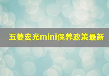 五菱宏光mini保养政策最新