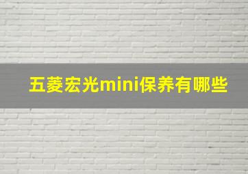 五菱宏光mini保养有哪些