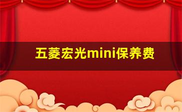 五菱宏光mini保养费