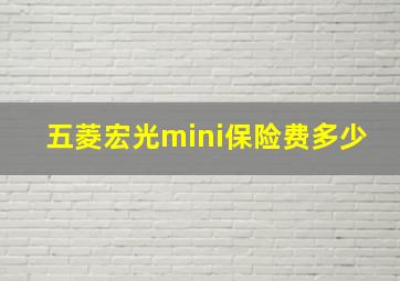 五菱宏光mini保险费多少