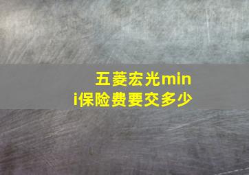 五菱宏光mini保险费要交多少