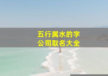 五行属水的字公司取名大全