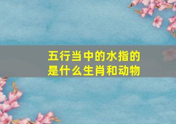 五行当中的水指的是什么生肖和动物