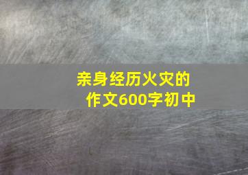 亲身经历火灾的作文600字初中