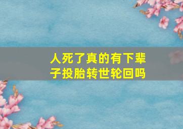 人死了真的有下辈子投胎转世轮回吗