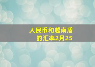 人民币和越南盾的汇率2月25