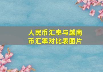 人民币汇率与越南币汇率对比表图片