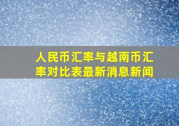 人民币汇率与越南币汇率对比表最新消息新闻