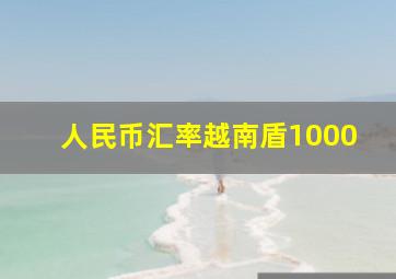 人民币汇率越南盾1000