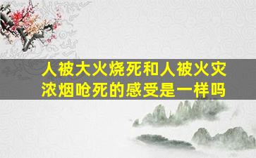 人被大火烧死和人被火灾浓烟呛死的感受是一样吗