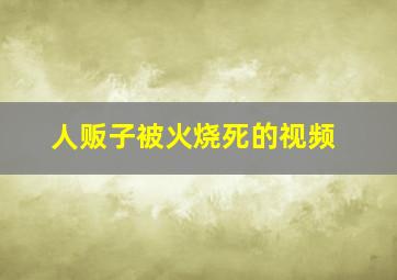 人贩子被火烧死的视频