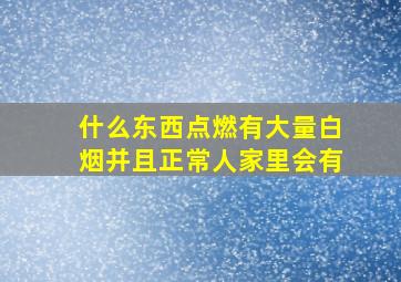 什么东西点燃有大量白烟并且正常人家里会有