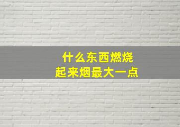 什么东西燃烧起来烟最大一点