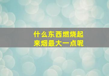 什么东西燃烧起来烟最大一点呢