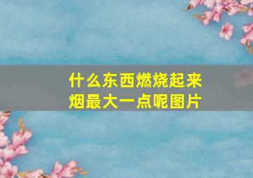 什么东西燃烧起来烟最大一点呢图片