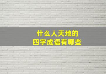 什么人天地的四字成语有哪些