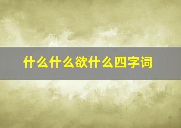 什么什么欲什么四字词