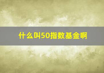 什么叫50指数基金啊