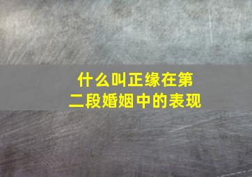 什么叫正缘在第二段婚姻中的表现