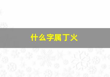 什么字属丁火